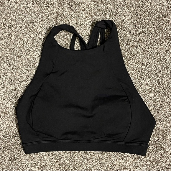Lululemon Free To Be Serene Bra High Neck Light Support C/D Cup • Black • Size 2 - Picture 1 of 8